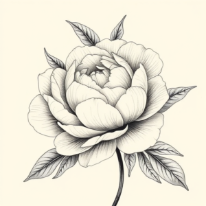 Botanical Peony Tattoo