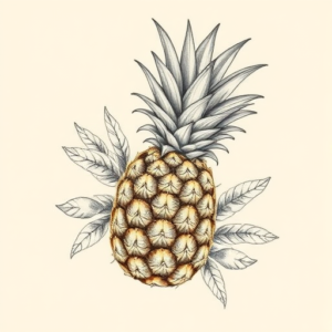 Botanical Pineapple Tattoo