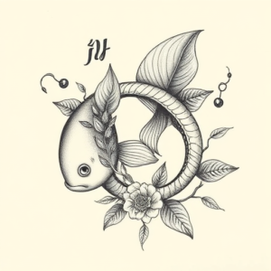 Botanical Pisces Tattoo