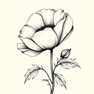 Botanical Poppy Tattoo