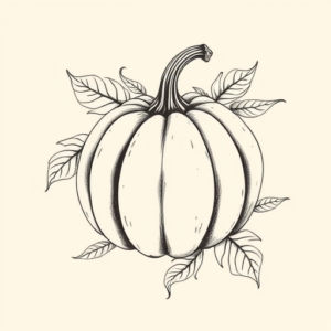 Botanical Pumpkin Tattoo