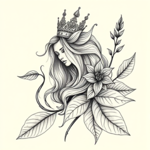 Botanical Queen Tattoo