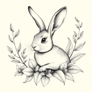 Botanical Rabbit Tattoo