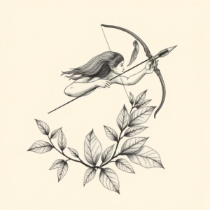 Botanical Sagittarius Tattoo