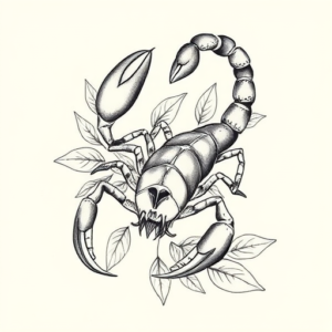 Botanical Scorpio Tattoo