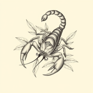 Botanical Scorpion Tattoo