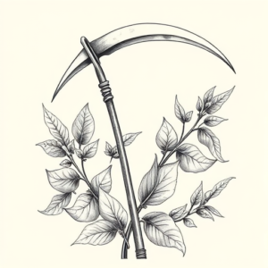 Botanical Scythe Tattoo
