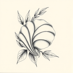 Botanical Seashell Tattoo
