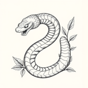 Botanical Serpent Tattoo