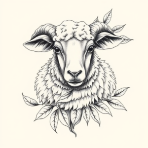 Botanical Sheep Tattoo
