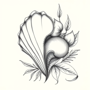 Botanical Shell Tattoo