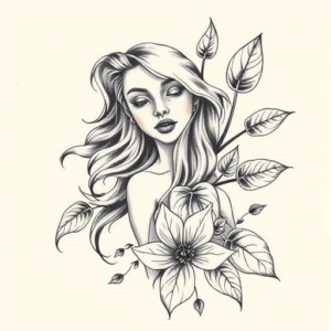 Botanical Siren Tattoo