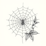 Botanical Spiderweb Tattoo