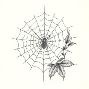 Botanical Spiderweb Tattoo