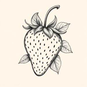 Botanical Strawberry Tattoo