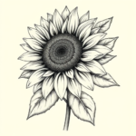 Botanical Sunflower Tattoo