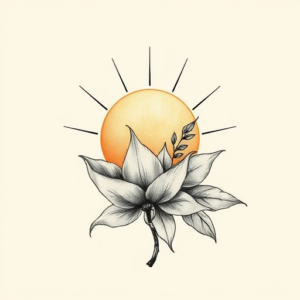 Botanical Sunrise Tattoo