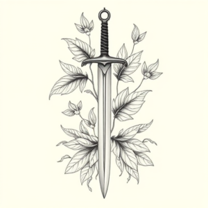 Botanical Sword Tattoo