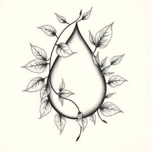 Botanical Teardrop Tattoo