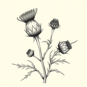 Botanical Thistle Tattoo
