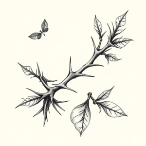 Botanical Thorn Tattoo