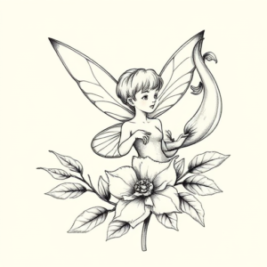 Botanical Tinkerbell Tattoo