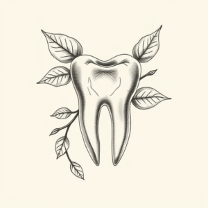 Botanical Tooth Tattoo