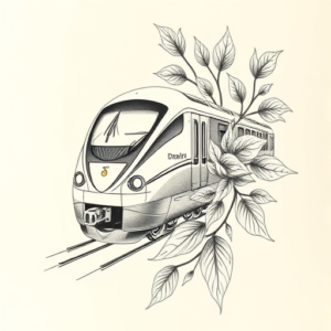 Botanical Train Tattoo