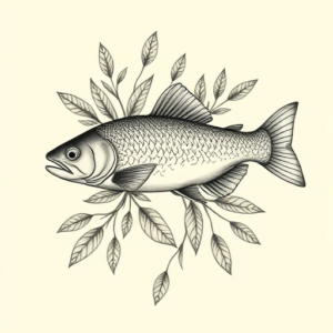 Botanical Trout Tattoo