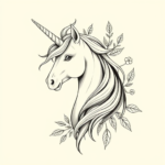 Botanical Unicorn Tattoo