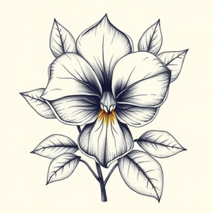 Botanical Violet Tattoo