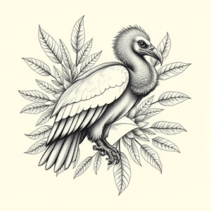 Botanical Vulture Tattoo