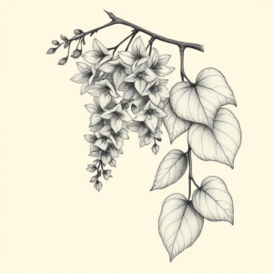 Botanical Wisteria Tattoo