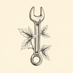 Botanical Wrench Tattoo