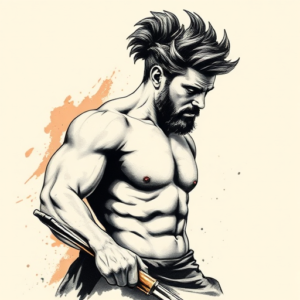 Brushstroke Achilles Tattoo