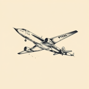 Brushstroke Airplane Tattoo