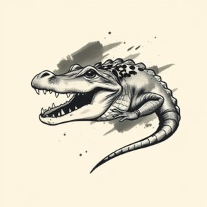 Brushstroke Alligator Tattoo