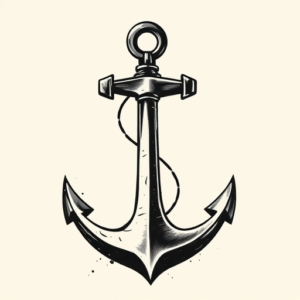 Brushstroke Anchor Tattoo