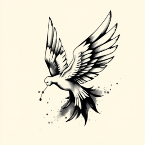 Brushstroke Angel Tattoo