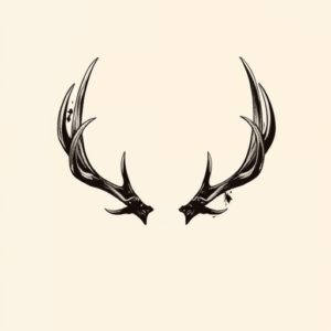 Brushstroke Antler Tattoo