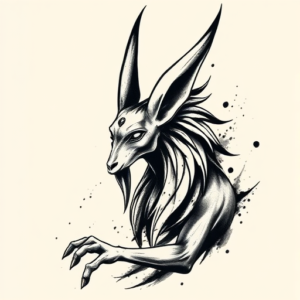 Brushstroke Anubis Tattoo