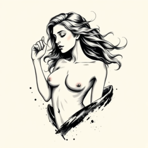 Brushstroke Aphrodite Tattoo