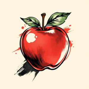 Brushstroke Apple Tattoo