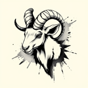 Brushstroke Aries Tattoo