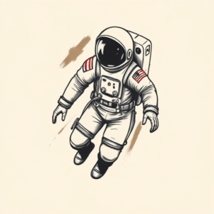 Brushstroke Astronaut Tattoo