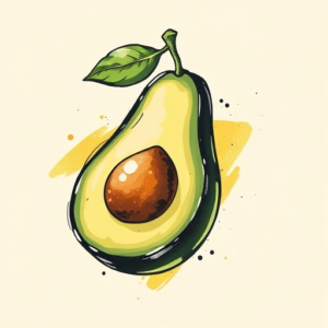 Brushstroke Avocado Tattoo