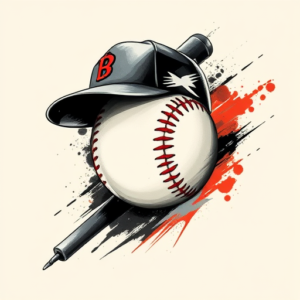 Brushstroke Baseball Tattoo