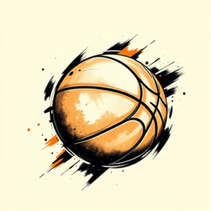 Brushstroke Basketball Tattoo