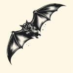 Brushstroke Bat Tattoo