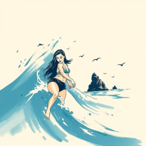 Brushstroke Beach Tattoo